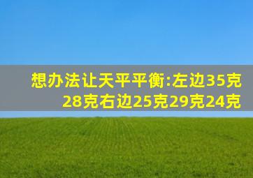 想办法让天平平衡:左边35克28克右边25克29克24克