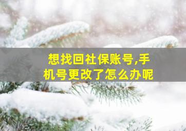 想找回社保账号,手机号更改了怎么办呢