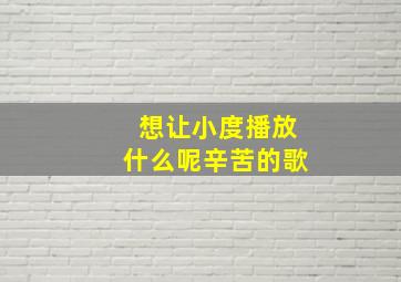 想让小度播放什么呢辛苦的歌