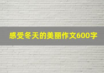 感受冬天的美丽作文600字