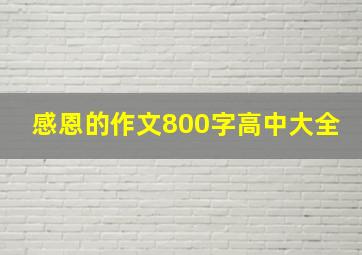 感恩的作文800字高中大全