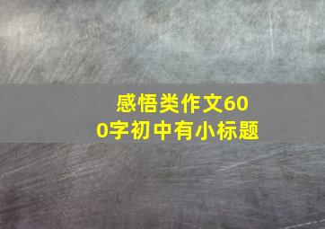 感悟类作文600字初中有小标题