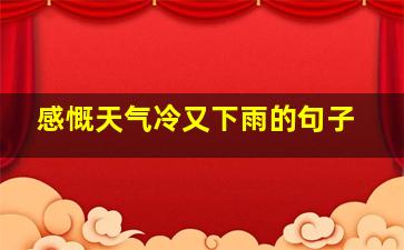 感慨天气冷又下雨的句子