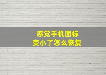 感觉手机图标变小了怎么恢复