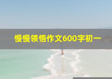 慢慢领悟作文600字初一