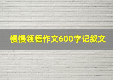 慢慢领悟作文600字记叙文