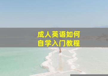 成人英语如何自学入门教程