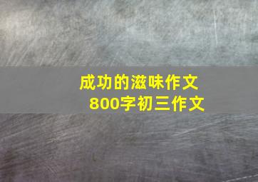 成功的滋味作文800字初三作文