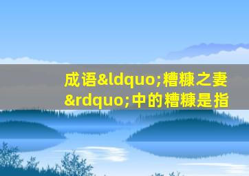 成语“糟糠之妻”中的糟糠是指