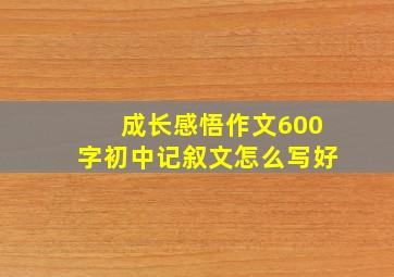 成长感悟作文600字初中记叙文怎么写好