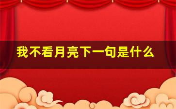 我不看月亮下一句是什么