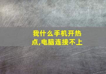 我什么手机开热点,电脑连接不上