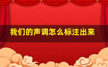 我们的声调怎么标注出来