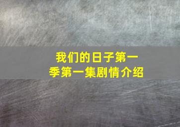 我们的日子第一季第一集剧情介绍