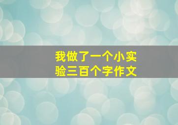 我做了一个小实验三百个字作文