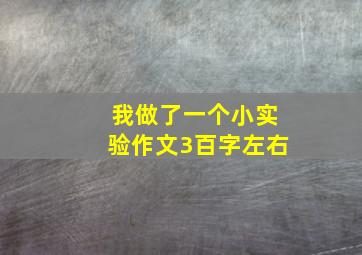 我做了一个小实验作文3百字左右