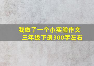 我做了一个小实验作文三年级下册300字左右