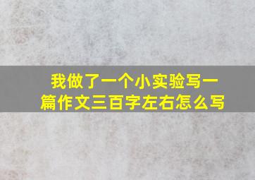 我做了一个小实验写一篇作文三百字左右怎么写