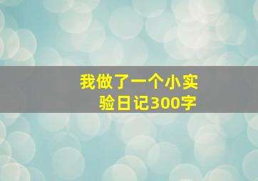 我做了一个小实验日记300字