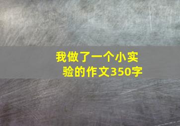 我做了一个小实验的作文350字