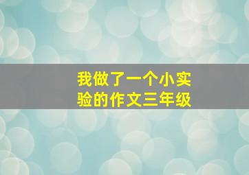 我做了一个小实验的作文三年级