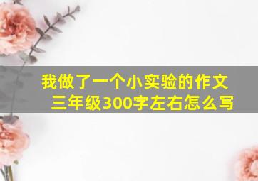 我做了一个小实验的作文三年级300字左右怎么写