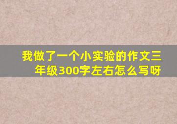 我做了一个小实验的作文三年级300字左右怎么写呀