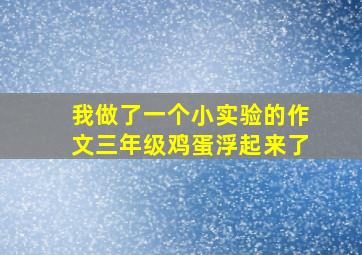 我做了一个小实验的作文三年级鸡蛋浮起来了