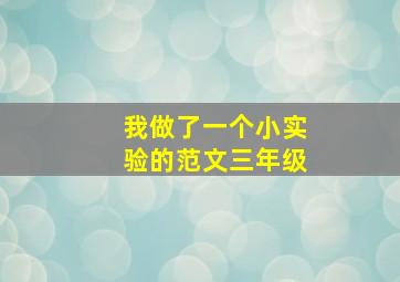 我做了一个小实验的范文三年级