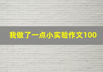 我做了一点小实验作文100