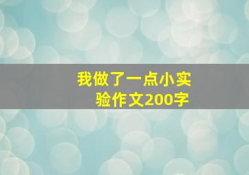 我做了一点小实验作文200字