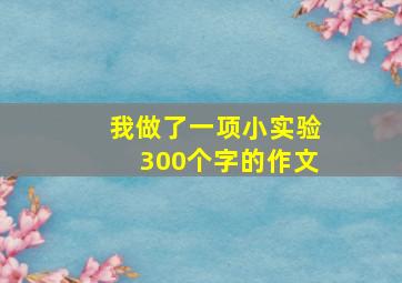 我做了一项小实验300个字的作文