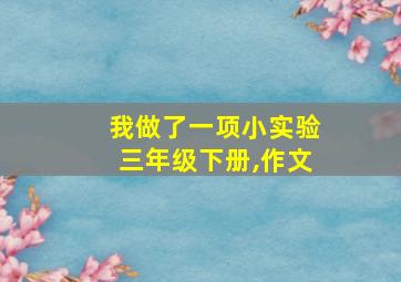 我做了一项小实验三年级下册,作文