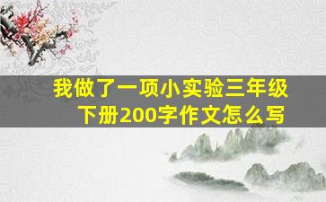 我做了一项小实验三年级下册200字作文怎么写