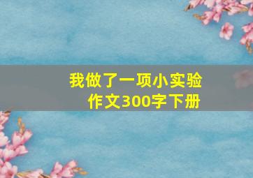 我做了一项小实验作文300字下册