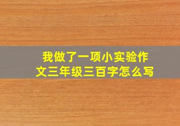 我做了一项小实验作文三年级三百字怎么写