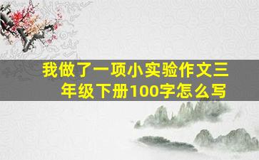 我做了一项小实验作文三年级下册100字怎么写