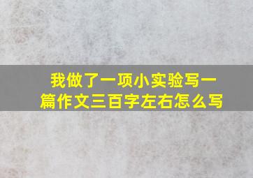 我做了一项小实验写一篇作文三百字左右怎么写