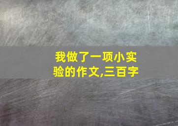 我做了一项小实验的作文,三百字