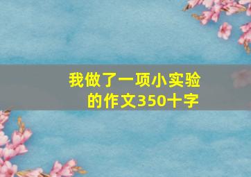 我做了一项小实验的作文350十字