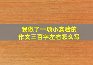 我做了一项小实验的作文三百字左右怎么写