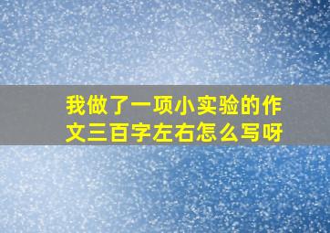 我做了一项小实验的作文三百字左右怎么写呀