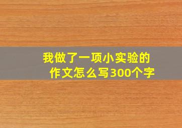 我做了一项小实验的作文怎么写300个字