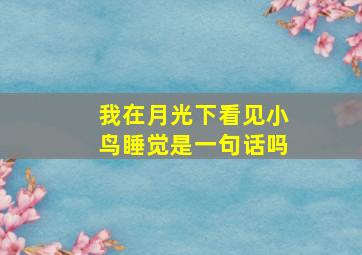 我在月光下看见小鸟睡觉是一句话吗