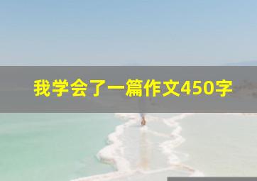 我学会了一篇作文450字