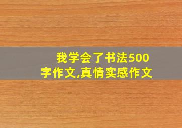 我学会了书法500字作文,真情实感作文