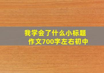 我学会了什么小标题作文700字左右初中