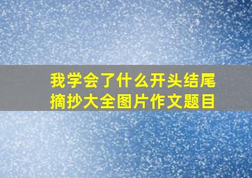 我学会了什么开头结尾摘抄大全图片作文题目