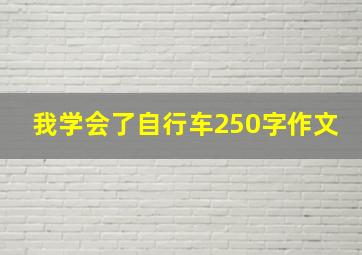 我学会了自行车250字作文