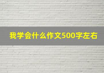 我学会什么作文500字左右